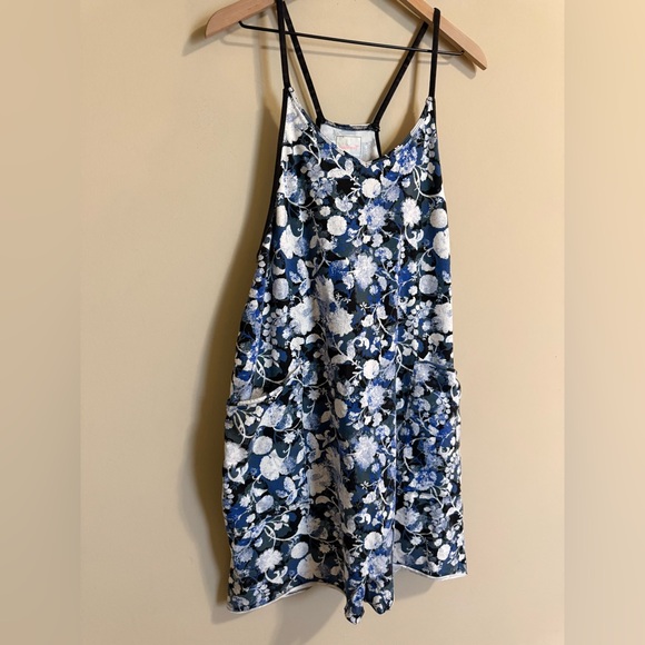 Free People Movement Womens Hot Shot Printed Romper Slouch Medium Blue Outdoors - Picture 4 of 9